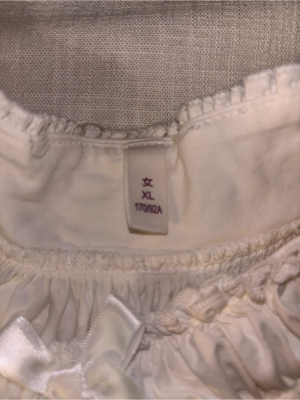 White Ruffled night gown - Picture 2 of 2